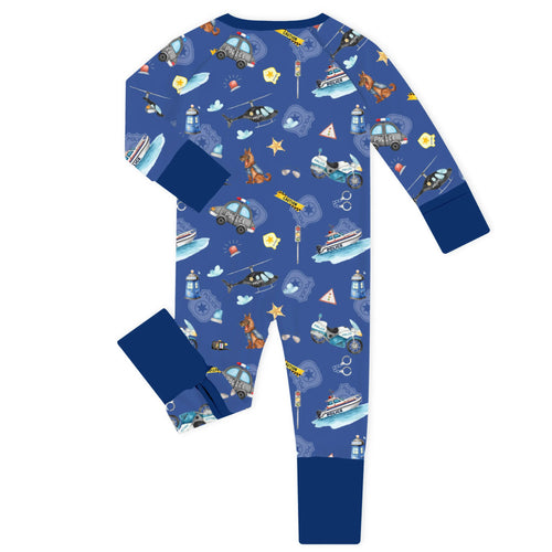 Paws on Patrol Navy Bamboo Zipper Romper Pajamas