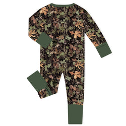 Mossy Oak Timber Bamboo Zipper Romper Pajamas