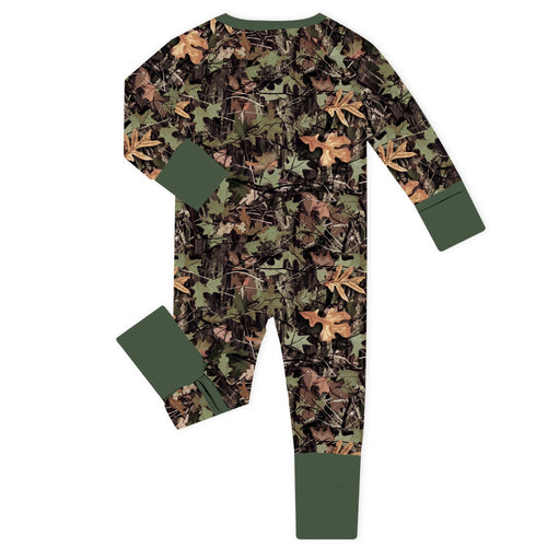 Mossy Oak Timber Bamboo Zipper Romper Pajamas