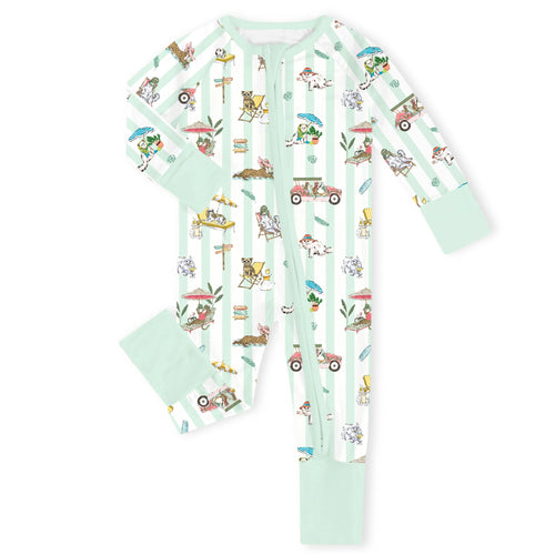 Resort Paw radise Sage Bamboo Zipper Romper Pajamas