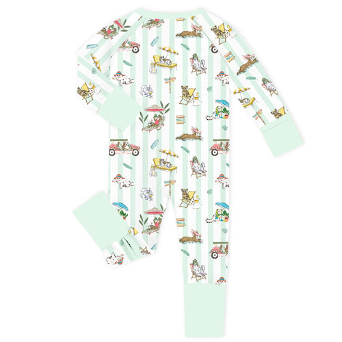 Resort Paw radise Sage Bamboo Zipper Romper Pajamas