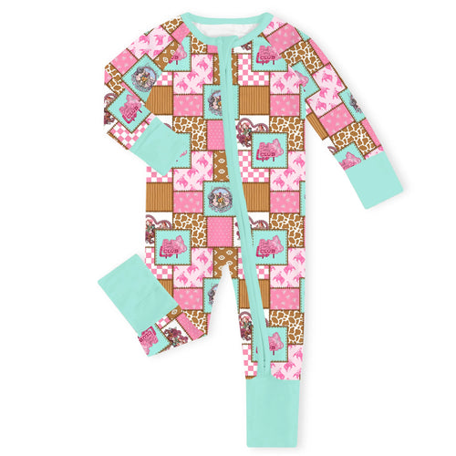 Pink Pony Club Bamboo Zipper Romper Pajamas