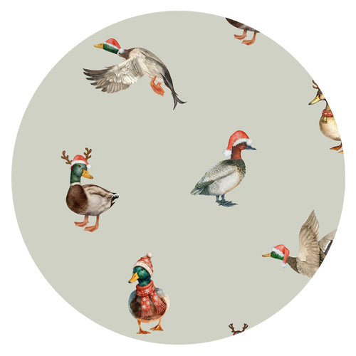 Christmas Mallard Duck Bamboo Zipper Romper Pajamas