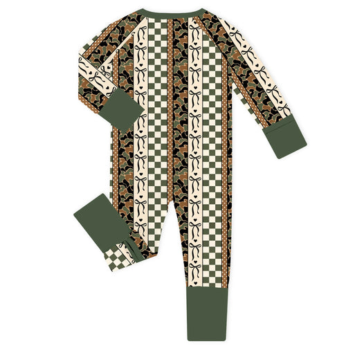 Coquette Forest Camo Bamboo Zipper Romper Pajamas