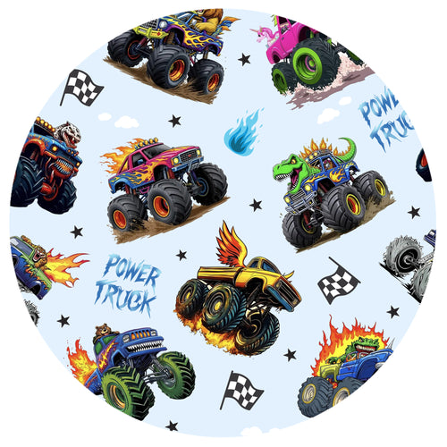 Wild Truck Power Adventure and Flags Bamboo Zipper Romper Pajamas