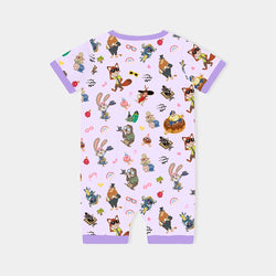 Crazy Zoo Baby Bamboo Short Zipper Romper Pajamas
