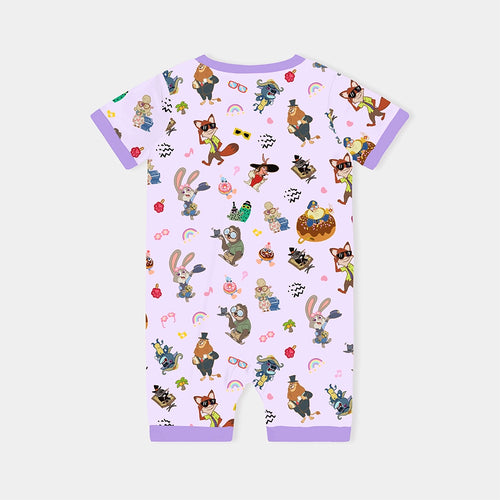 Crazy Zoo Baby Bamboo Short Zipper Romper Pajamas