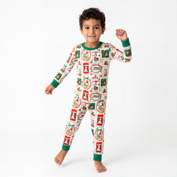 Christmas Farm Animals Kids Bamboo Two-Piece Pajama Set