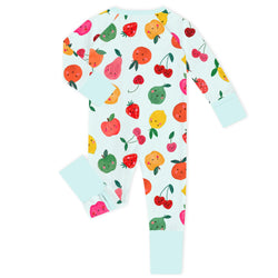 Summer Fruit Frenzy Bamboo Zipper Romper Pajamas