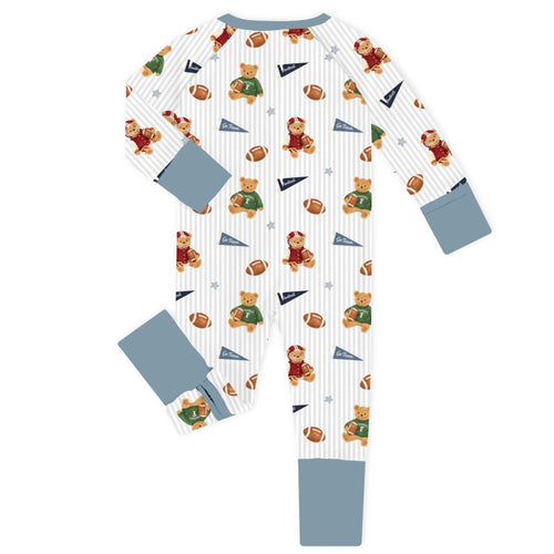 Touchdown Varsity Bears Bamboo Zipper Romper Pajamas