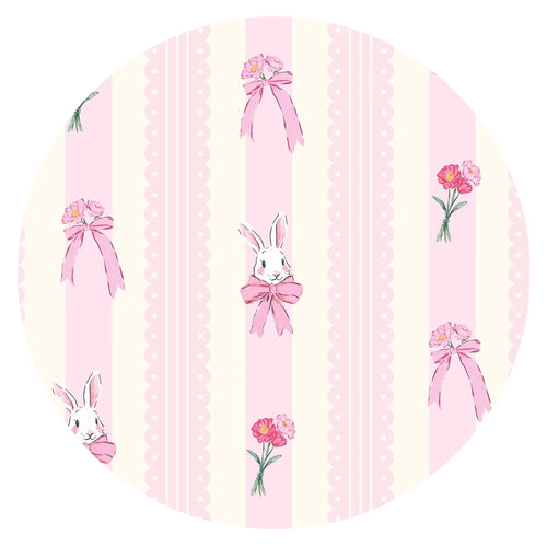 Coquette Ribbon Bunny Bamboo Zipper Romper Pajamas