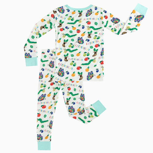 FancyPrince Caterpillar Butterfly Print Kid Bamboo Two-Piece Pajama Set