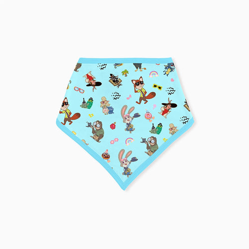 Crazy Zoo Blue Bamboo Baby Bib