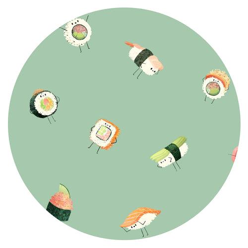 Happy Sushi Friends Bamboo Zipper Romper Pajamas