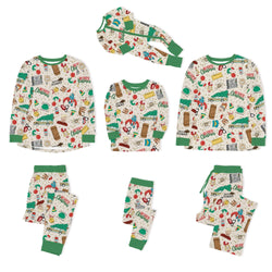 Christmas Green Face Life Bamboo Family Matching Pajamas