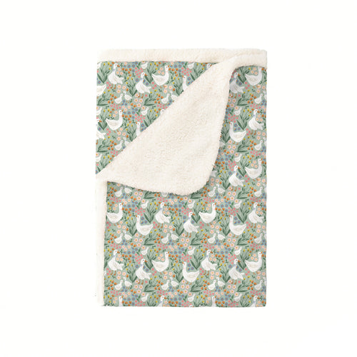 Daisy Goose Garden Meadow Floral Bamboo Blanket