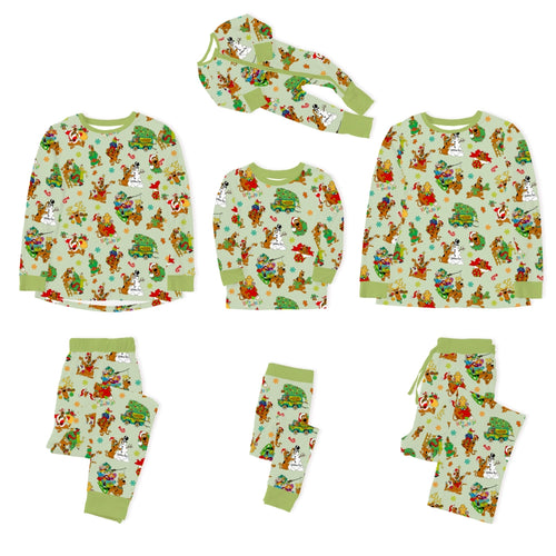Christmas Mystery Great Dane Dog Bamboo Family Matching Pajamas