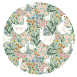 Daisy Goose Garden Meadow Floral Bamboo Fitted Crib Sheet