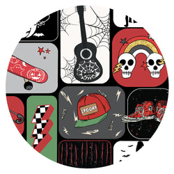 Halloween Spooky Skate Patchwork Bamboo Blanket