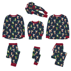 Christmas Sparkle Fairy Pals on Midnight Blue Bamboo Family Matching Pajamas
