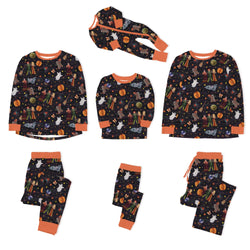 Halloween Witch Sisters Pumpkin Bamboo Family Matching Pajamas