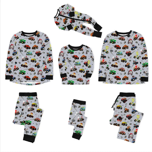 Bear's & Mother's Bear Purple Bamboo Family مطابقة البيجامات