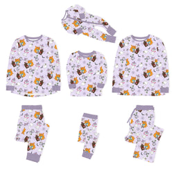 Halloween Midnight Cats and Spider Bamboo Family Matching Pajamas