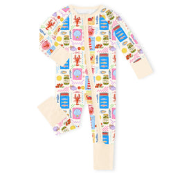 Seaside Market Cream Trim Bamboo Zipper Romper Pajamas