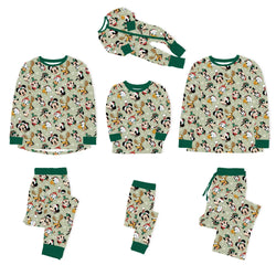 Christmas Mouse and Duck Pals on Forest Green Bamboo Family Matching Pajamas