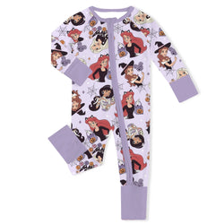 Halloween Princess Baby Bamboo Zipper Romper Pajamas