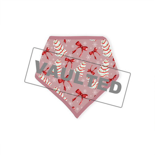 Christmas Pink Tree Cakes and Bows Bamboo Baby Bib