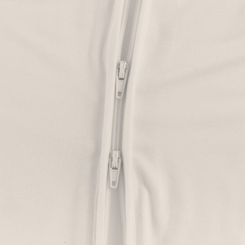 Oat Milk Solid Bamboo Zipper Romper Pajamas