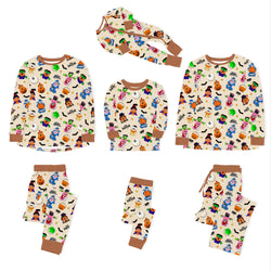 Halloween Colorful Buckets and Fast-food Friends Bamboo Family Matching Pajamas