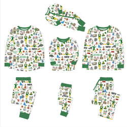 Bear's & Mother's Bear Purple Bamboo Family مطابقة البيجامات