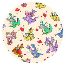 Valentine Dino Love Adventure and Hearts Kids Bamboo Two-Piece Pajama Set