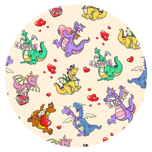 Valentine Dino Love Adventure and Hearts Kids Bamboo Two-Piece Pajama Set