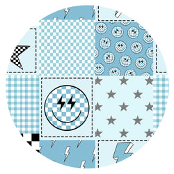 Electric Smiley Check  Bamboo Baby Bib