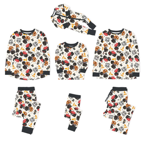 Smiley Car Parade Bamboo Family Matching Pajamas