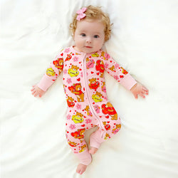 Mother's Day Wishes and Bear Hugs Love Bamboo Zipper Romper Pajamas