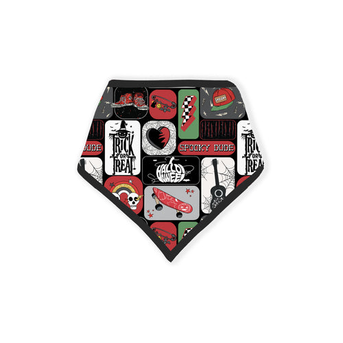 Halloween Spooky Skate Patchwork Bamboo Baby Bib
