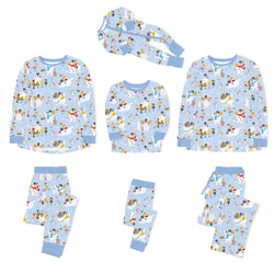 Christmas Woodland Snowman and Friends Bamboo Family Matching Pajamas