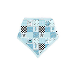 Electric Smiley Check  Bamboo Baby Bib