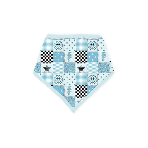 Electric Smiley Check  Bamboo Baby Bib