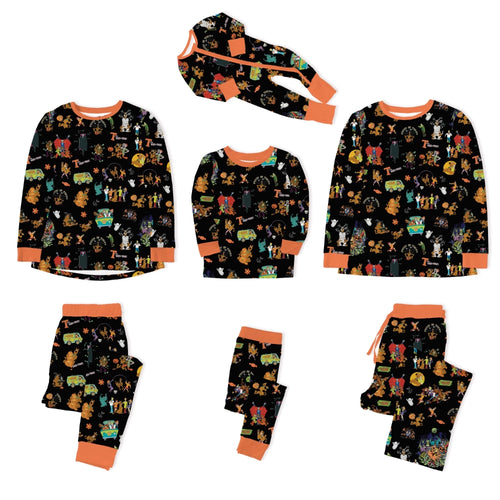 Halloween Mystery Great Dane Dog Bamboo Family Matching Pajamas