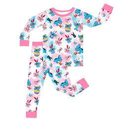 Easter Monster Bunny Egg Kid Bamboo Two-Piece Pajama Set