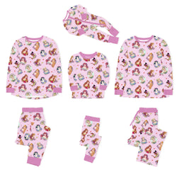 Garden Floral Princess Dreams on Pink Bamboo Family Matching Pajamas