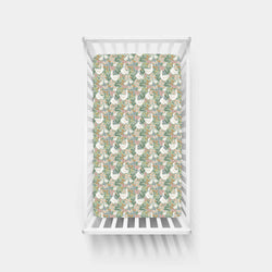 Daisy Goose Garden Meadow Floral Bamboo Fitted Crib Sheet