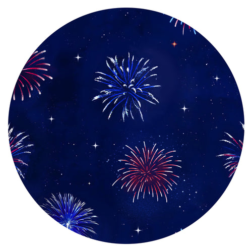 4th of July Colorful Firework Twinkle Stars Navy Short Bamboo Zippy Baby Romper