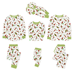 Christmas Green Gift Green Face Bamboo Family Matching Pajamas