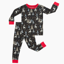 Christmas Tree Deer Kids Bamboo Red 2 Pieces Pajama Set